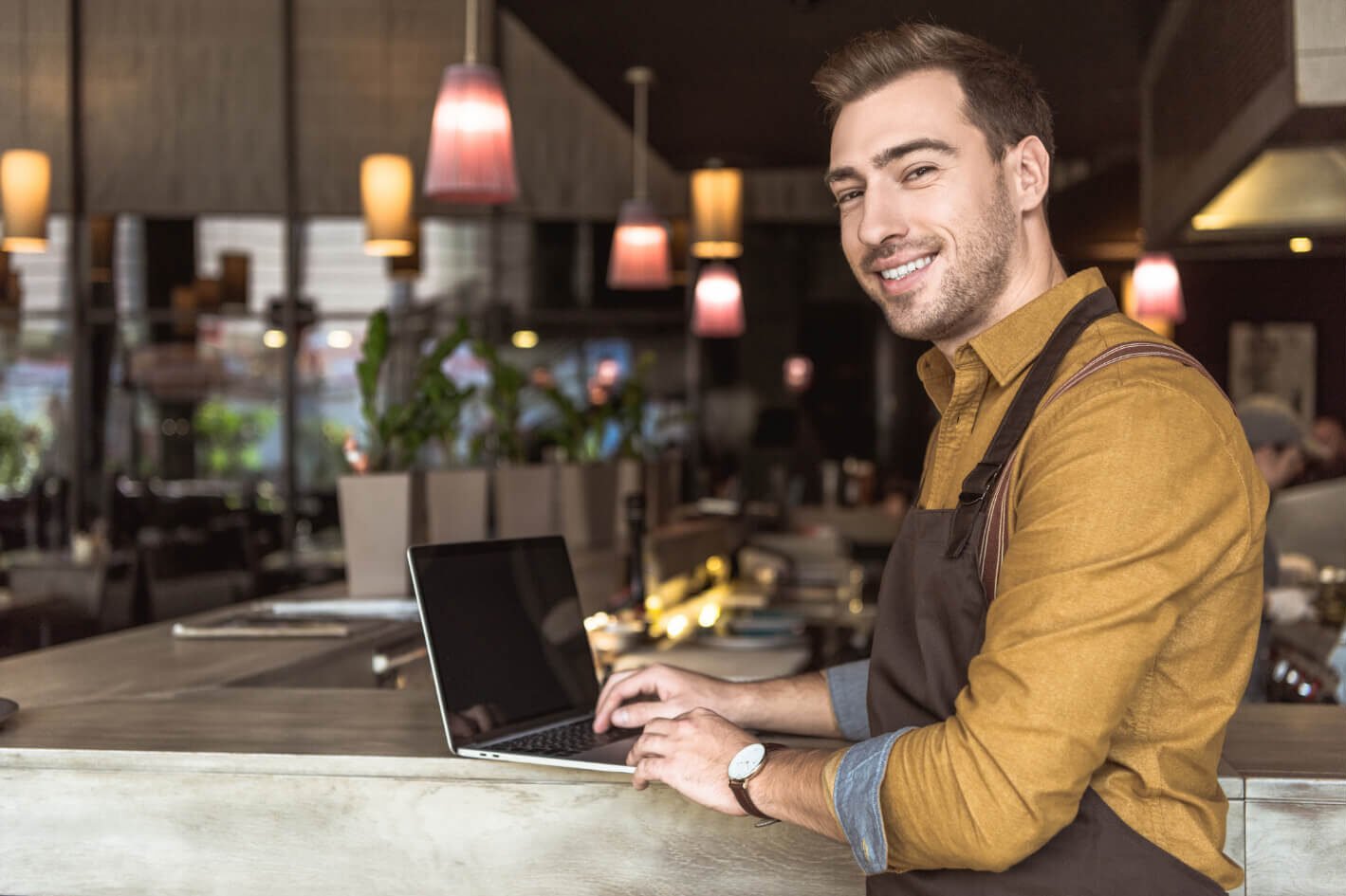 Cafeshop owner waiting for customers