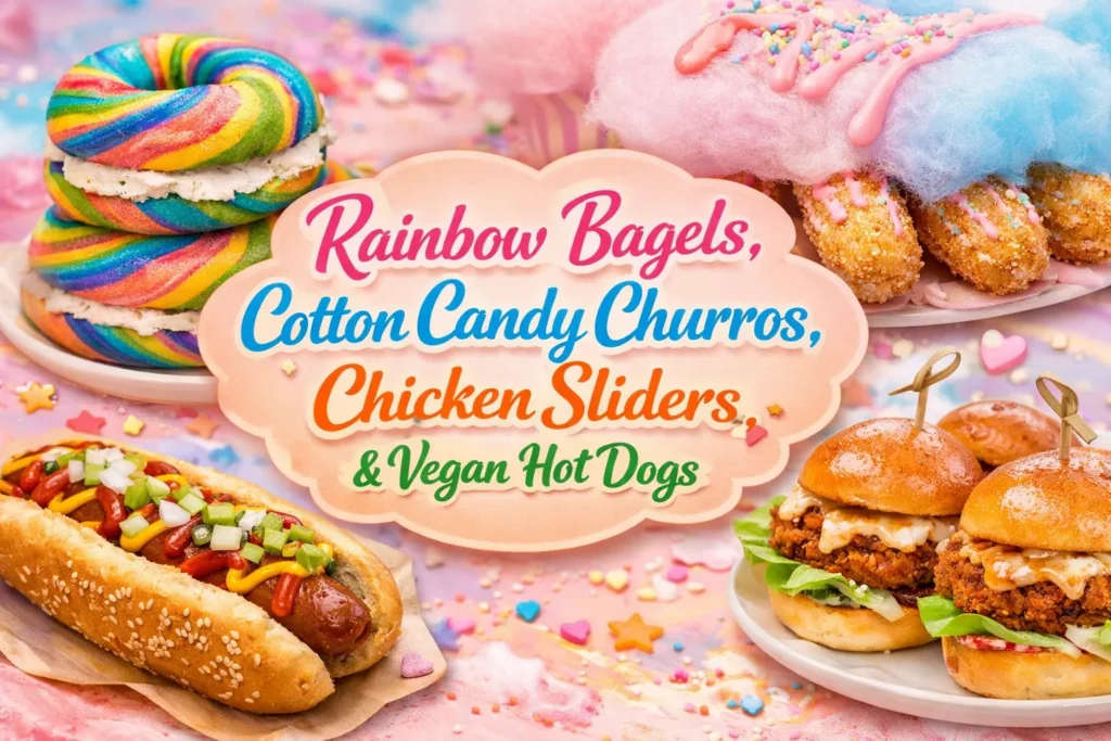 Knot Churros Rainbow Bagels