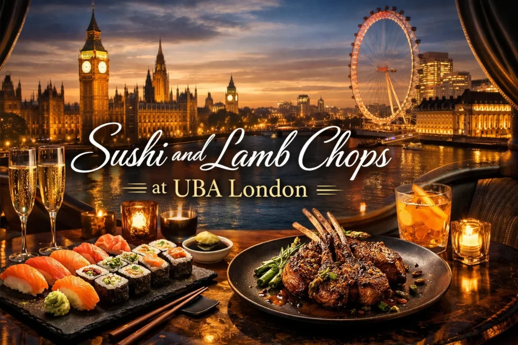 Sushi and lamb chops uba london