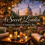 A secret london community garden with a bar