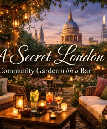 A secret london community garden with a bar