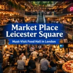 A digital photograph showcases market place leices