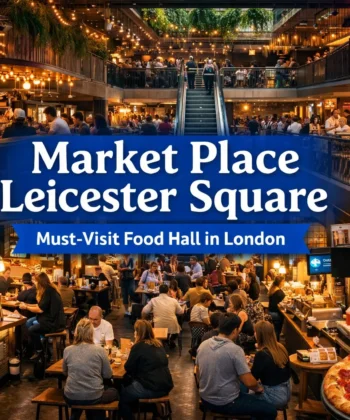 A digital photograph showcases market place leices